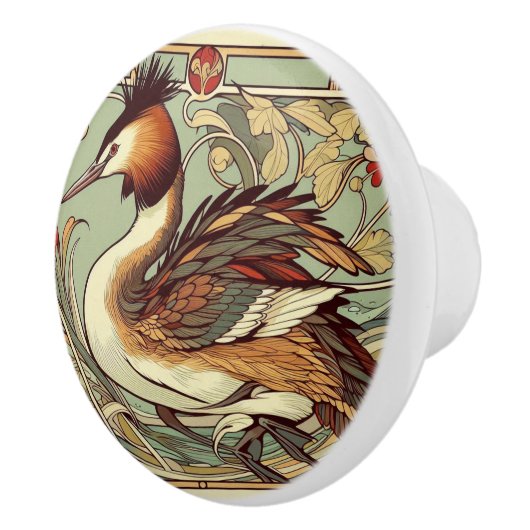 NZ Birds puteketeke art nouveau knop (Rechts)