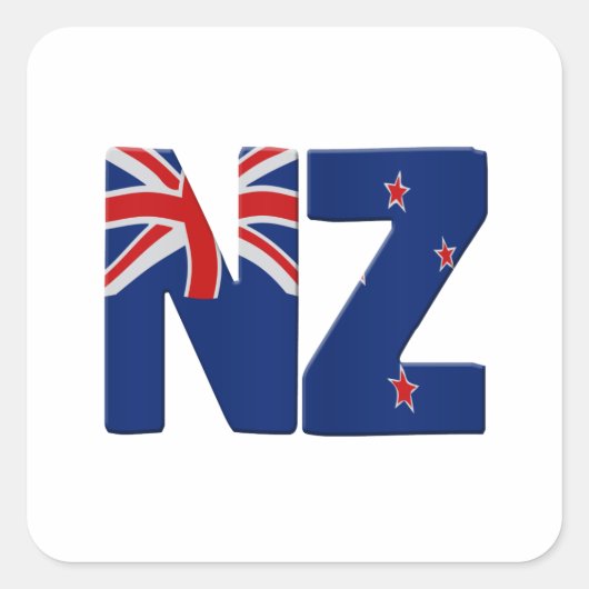 NZ flag Vierkante Sticker (Voorkant)