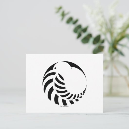 NZ Kiwi / Silver Fern Emblem Briefkaart (Staand voorkant)