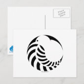 NZ Kiwi / Silver Fern Emblem Briefkaart (Voorkant / Achterkant)