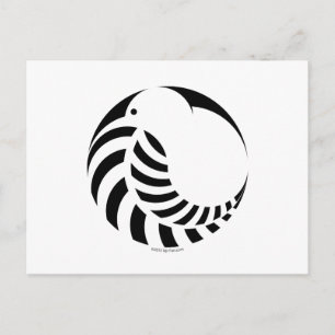 NZ Kiwi / Silver Fern Emblem Briefkaart