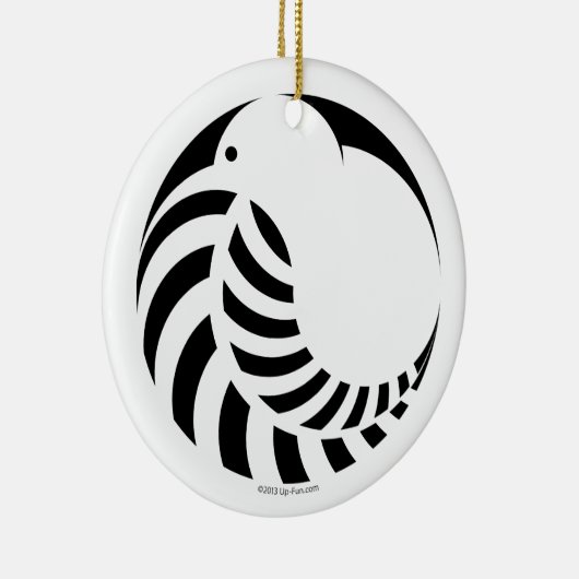 NZ Kiwi / Silver Fern Emblem Keramisch Ornament (Rechts)