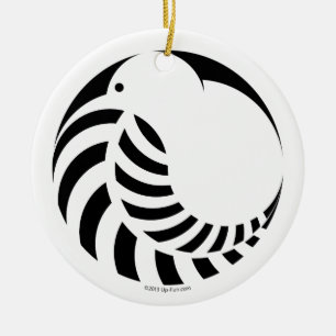 NZ Kiwi / Silver Fern Emblem Keramisch Ornament
