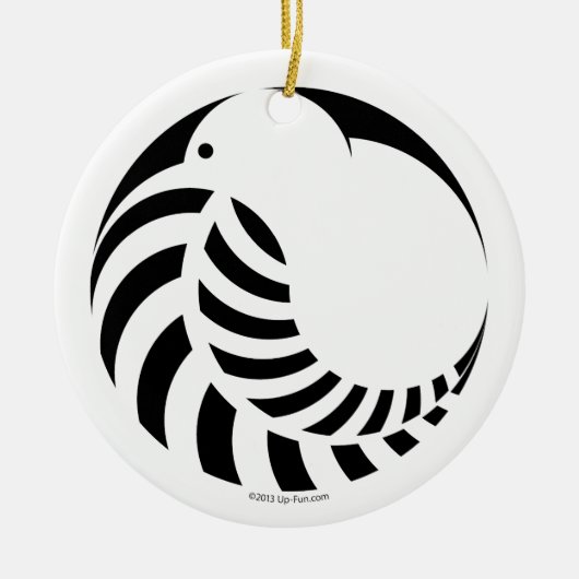 NZ Kiwi / Silver Fern Emblem Keramisch Ornament (Voorkant)
