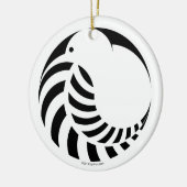 NZ Kiwi / Silver Fern Emblem Keramisch Ornament (Links)