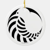 NZ Kiwi / Silver Fern Emblem Keramisch Ornament (Achterkant)