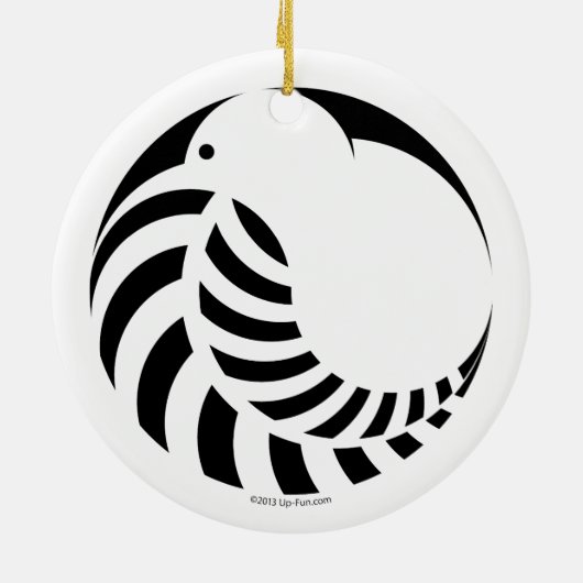 NZ Kiwi / Silver Fern Emblem Keramisch Ornament (Achterkant)