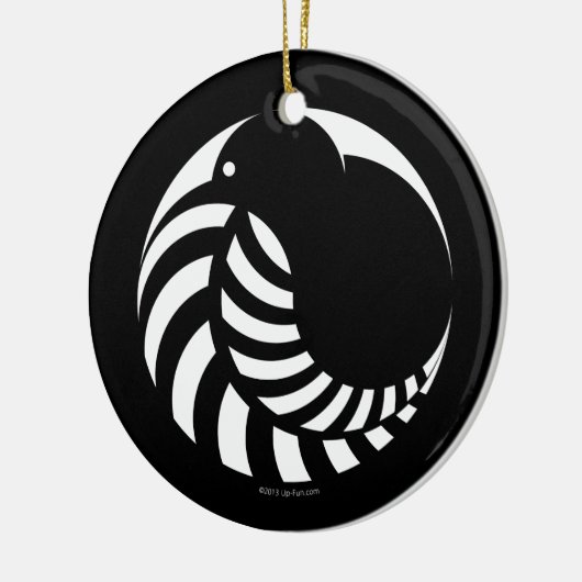 NZ Kiwi / Silver Fern Emblem Keramisch Ornament (Links)
