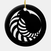NZ Kiwi / Silver Fern Emblem Keramisch Ornament (Achterkant)