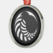 NZ Kiwi / Silver Fern Emblem Metalen Ornament (Links)