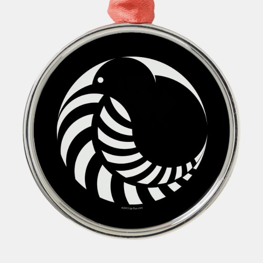 NZ Kiwi / Silver Fern Emblem Metalen Ornament (Voorkant)