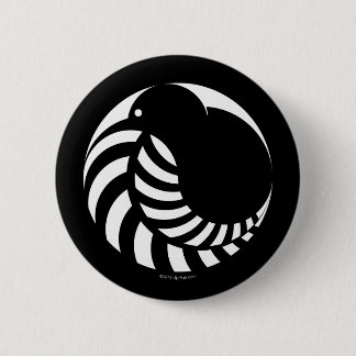 NZ Kiwi / Silver Fern Emblem Ronde Button 5,7 Cm