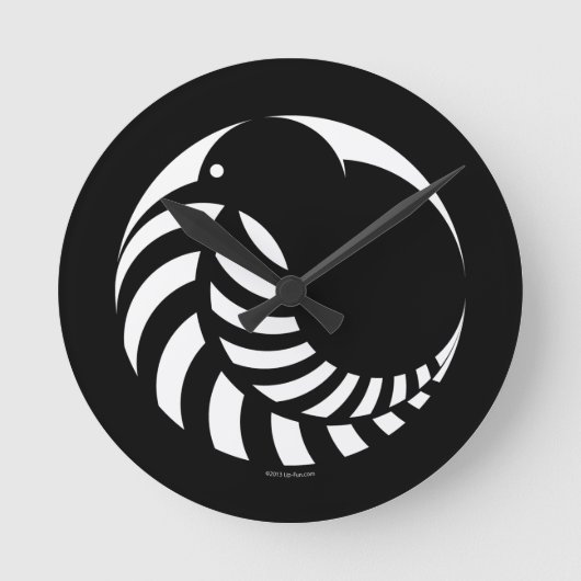NZ Kiwi / Silver Fern Emblem Ronde Klok (Voorkant)