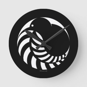 NZ Kiwi / Silver Fern Emblem Ronde Klok