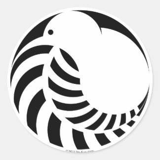 NZ Kiwi / Silver Fern Emblem Ronde Sticker