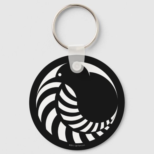 NZ Kiwi / Silver Fern Emblem Sleutelhanger (Voorkant)