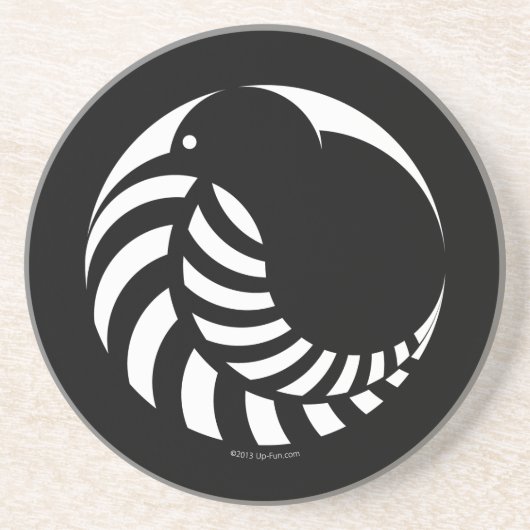 NZ Kiwi / Silver Fern Emblem Zandsteen Onderzetter (Voorkant)