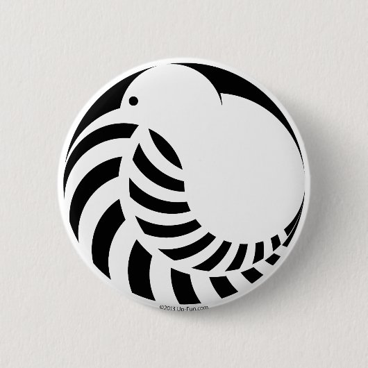 NZ Kiwi/Silver Fern Ronde Button 5,7 Cm (Voorkant)