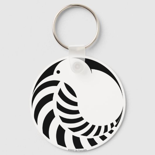 NZ Kiwi/Silver Fern Sleutelhanger (Voorkant)