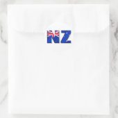 NZ logo vlag van Nieuw-Zeeland Ronde Sticker (Tas)