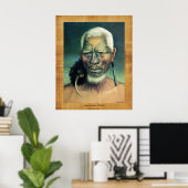 NZ Maori Chieftain Tukukino door Gottfried Lindaue Poster (Thuiskantoor)