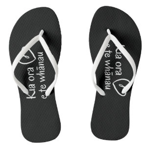 NZ MAORI GROET "KIA ORA" KIWI ZOMERJANDALEN TEENSLIPPERS