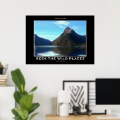 NZ Miter Peak Schilderachtig Motivatie Poster (Thuiskantoor)