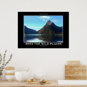 NZ Miter Peak Schilderachtig Motivatie Poster (Keuken)