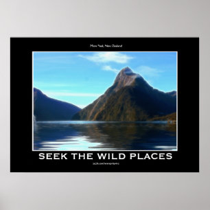NZ Miter Peak Schilderachtig Motivatie Poster