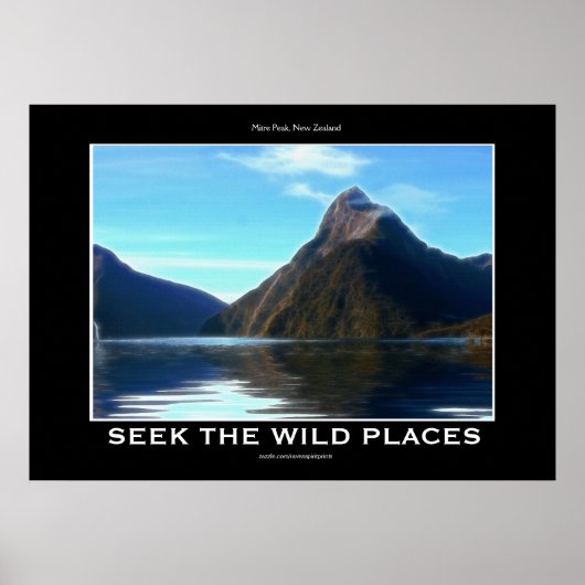 NZ Miter Peak Schilderachtig Motivatie Poster (Voorkant)