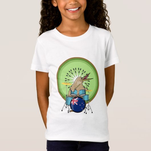 NZ-muziek Kiwi drumming T-shirt (Voorkant)