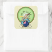 NZ-muziek Kiwi drumming Vierkante Sticker (Tas)