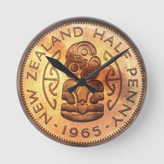 NZ Nieuw-Zeeland halve Penny Tiki klok (Voorkant)