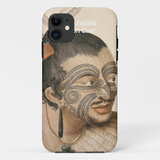 NZ Nieuw-Zeeland Maori Chieftain Art iPhone 5 Hoes (Achterkant)
