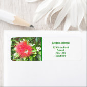 NZ RED POHUTUKAWA FLOWER NEW ZEALAND KIWI XMAS ETIKET (Insitu)