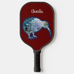 NZ SHINY PAUA KIWI BIRD NEW ZEALAND CUSTOMED PICKLEBALL PADDLE