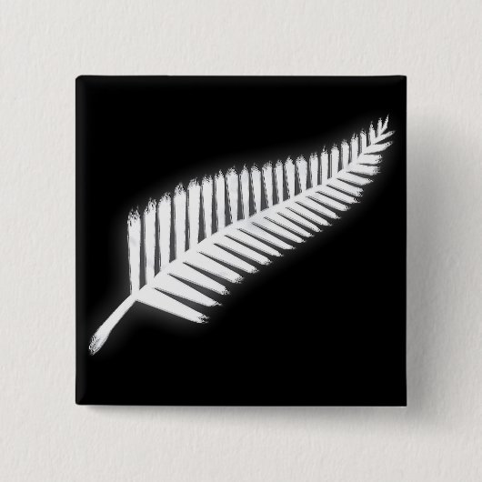 NZ Silver Fern National Emblem Patriotic Button (Voorkant)