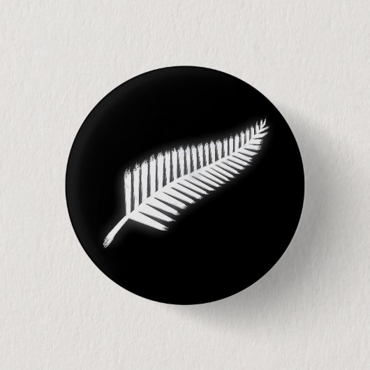 NZ Silver Fern National Emblem Patriotic Button (Voorkant)