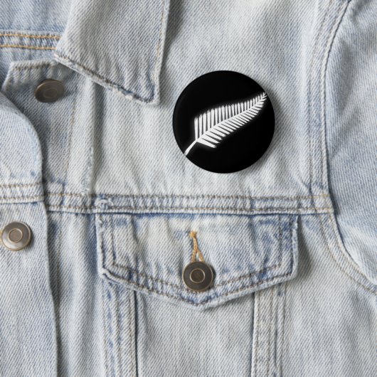 NZ Silver Fern National Emblem Patriotic Button (In situ)