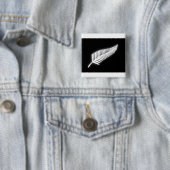 NZ Silver Fern National Emblem Patriotic Button (In situ)