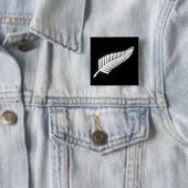NZ Silver Fern National Emblem Patriotic Button (In situ)