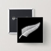 NZ Silver Fern National Emblem Patriotic Button (Voorkant /achterkant)