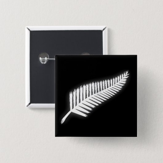 NZ Silver Fern National Emblem Patriotic Button (Voorkant /achterkant)