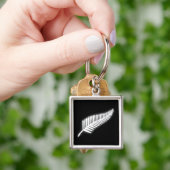 NZ Silver Fern National Emblem Patriotic Sleutelha Sleutelhanger (Hand)