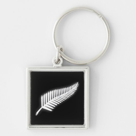 NZ Silver Fern National Emblem Patriotic Sleutelha Sleutelhanger (Voorkant)