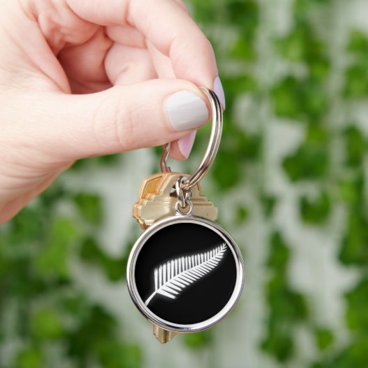 NZ Silver Fern National Emblem Patriotic Sleutelha Sleutelhanger (Hand)