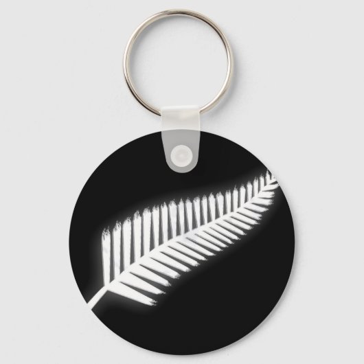 NZ Silver Fern National Emblem Patriotic Sleutelha Sleutelhanger (Voorkant)