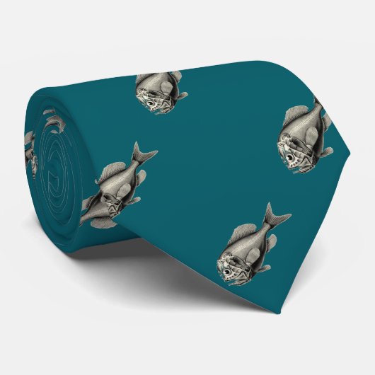  NZ-vis - Oranje Rode Diepzee Stropdas (Opgerold)