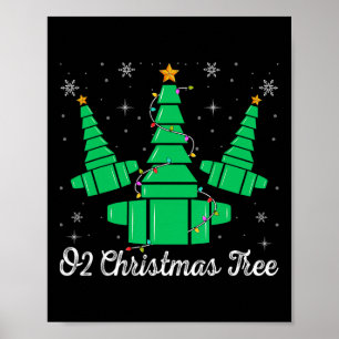 O2 Kerstboom Respiratory Therapist Xmas Light Poster
