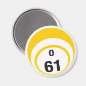 O 61 bingobal koelkastmagneet magneet (Voorkant / Achterkant)